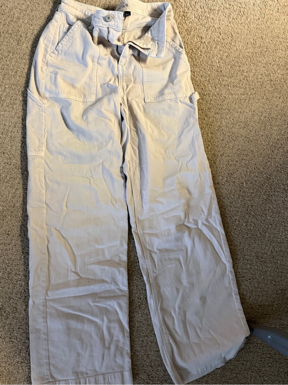 America eagle Wide-Leg Canvas Pants in Off-White